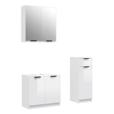 (High gloss white) vidaXL Bathroom Cabinet Set Piece Engineered Wood Vanity Unit Multi Colours