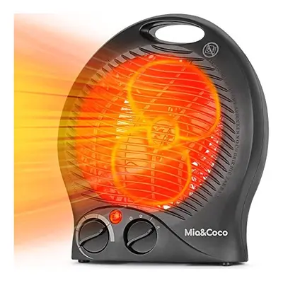 Fan Heaters for Home Low Energy Silent, 2000W 2-in-1 Portable Space Heaters with Heat Settings, 