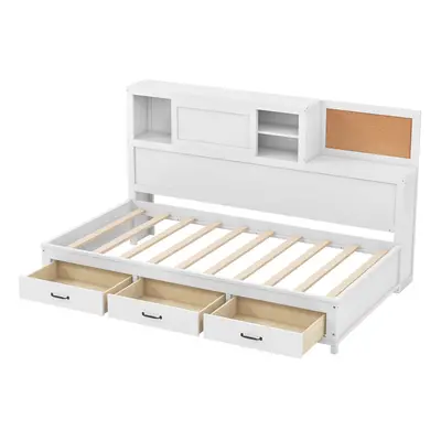 Daybed Frame with Storage Drawers Single Guest Bed