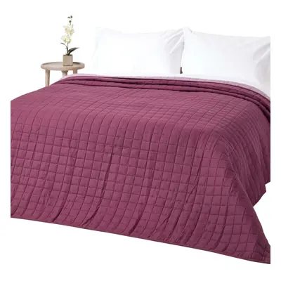 (Lavender & Damson Purple, x cm) Cotton Quilted Reversible Bedspread