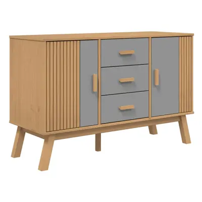 vidaXL Sideboard Cupboard Highboard Cabinet Grey and Brown Solid Wood Pine