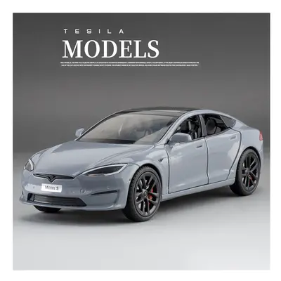 (Model Silver) 1:24 Tesla Model Model Y Model Model X Alloy Die Cast Car Model Sound