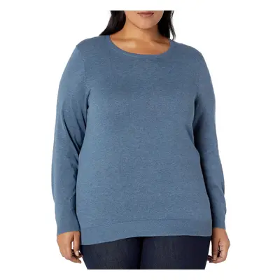 Amazon Essentials Women's Long-Sleeve Lightweight Crewneck Sweater Available in Plus Size Blue H