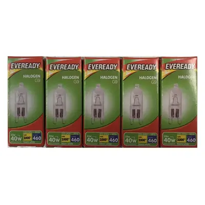 5 X EVEREADY HALOGEN 33W = 40W CAPSULES PUSH FIT LOOP PINS