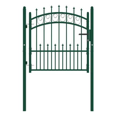 (green, x cm) vidaXL Fence Gate with Spikes Steel Garden Barrier Green/Black Multi Sizes