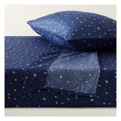 Amazon Basics Kid's Soft Easy-Wash Lightweight Microfiber 3-Piece Sheet Set Twin Navy Galaxy