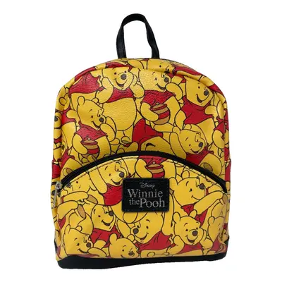 Disney Winnie the Pooh All Over print 10"" Mini Deluxe Backpack with Front pocket- 61CME1WN