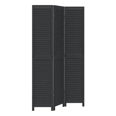 vidaXL Room DividerÃÂ Panels Room Privacy Screen Black Solid Wood Paulownia