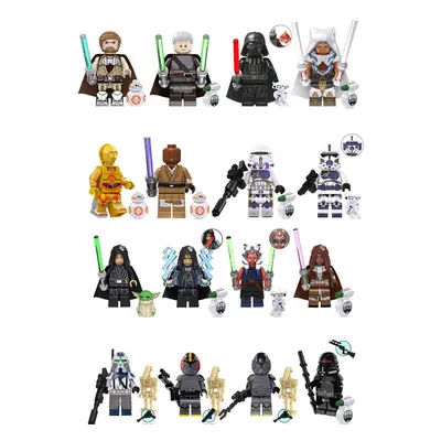 (Style E 16pcs) 24pcs set Star Wars Minifigure Model Building Block Figure Toy Kids Toy Gift