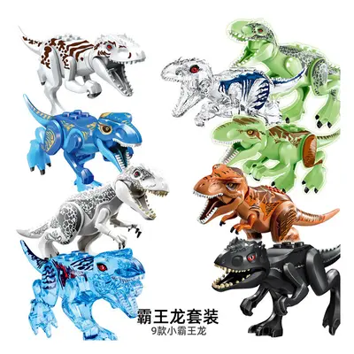 (Style A 9pcs) Large Dinosaur Figure Big Size Indominus T Rex Blocks Lego Toys