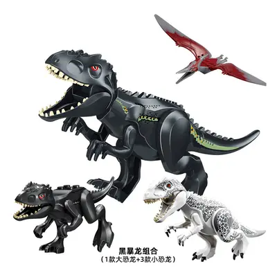 (Style C 4pcs) 4pcs Large Dinosaur Figure Big Size Indominus T Rex Blocks Lego Toys