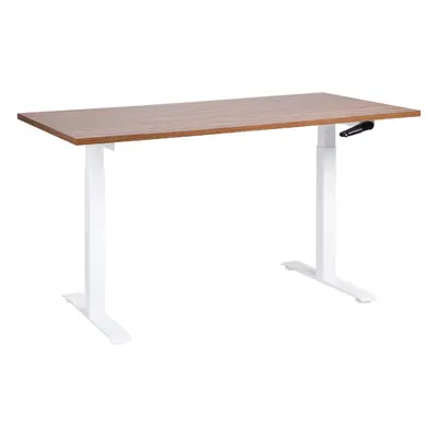 Adjustable Desk Manual Dark Wood DESTINES