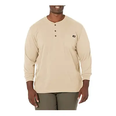 Dickies mens Long Sleeve Heavyweight henley shirts Desert Sand XX-La