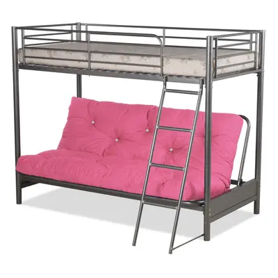 (Pink) Humza Amani Filton Futon Bunk Bed & Futon Mattress