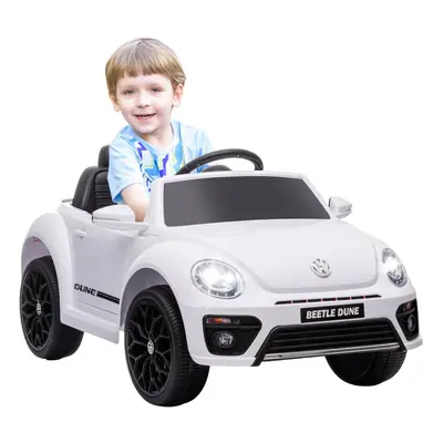 AIYAPLAY Volkswagen Beetle Licensed 12V Ride on Car w/ Remote Control, White