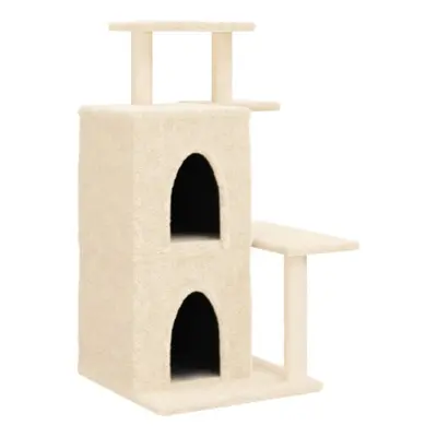 (cream) vidaXL Cat Tree with Sisal Scratching Posts Cat Tower Pet Cat Climbing Tree