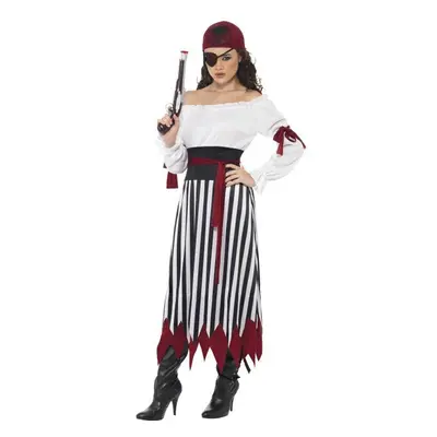 Smiffy's Adult Women's Pirate Lady Costume, Dress With Arms Tied, Belt And