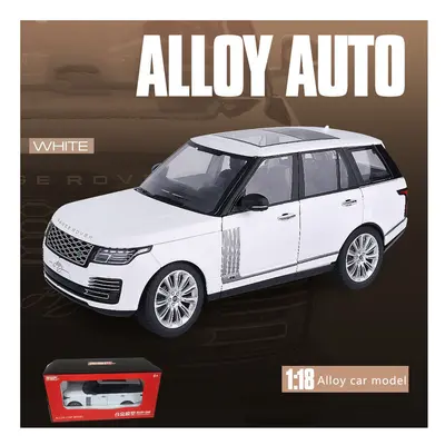 (White with box) 1:18 Simulation Large Land Rover Range Rover Alloy Car Model Sound And