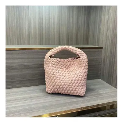 (Pink+coin purse+chain) Pure Handmade Woven Small Titt Bag Handbag Female New High -End Mini Cha