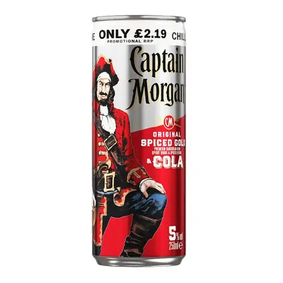 Captain Morgan Original Spiced Gold & Cola Ready to Drink Premix Can 250ml (Case of 12)