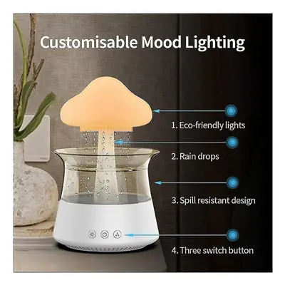 Rain Cloud Humidifier Usb Night Light For Room Office Aromadiffuser Water Drop Sound With Remote