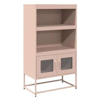 (pink) vidaXL Highboard Black 68x39x123 cm Steel sideboard side cabinet