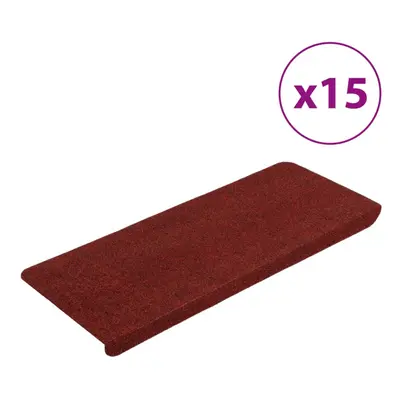 (red, x cm) vidaXL Self-adhesive Stair Mats Carpet Stair Treads Stair Step Protector Rug