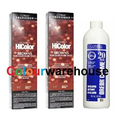 (H1 (2x) + Dev (Vol.20) 16oz) L'Oreal HiColor H1 Coolest Brown