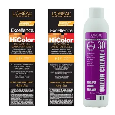 (H17 (2pks) & Vol. Dev. 8oz) L'Oreal HiColor Sandstone Blonde H17