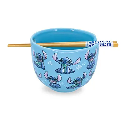 Lilo & Stitch Japanese Ceramic Dinnerware Set | Includes 20-Ounce Ramen Noodle Bowl and Wooden C