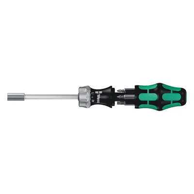 Wera Kraftform Kompakt RA SB Ratcheting Screwdriver & Bits, PH/PZ/SL, 7pc