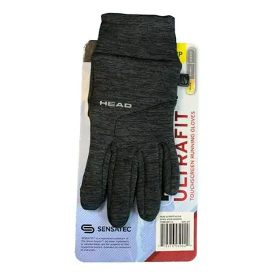 HEAD Ultrafit Men's Touchscreen Running Gloves (Gray Medium)