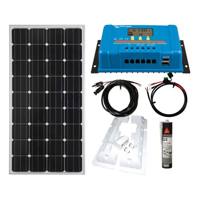 Victron 150w Solar Panel Kit charging PWM-DUO Dual battery Controller sikaflex