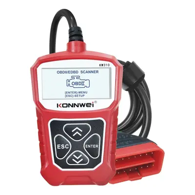 (Red) OBD2 Car Diagnostic Scanner EOBD Scan Tool DTC Engine Code Reader Voltage Test Built-in Sp