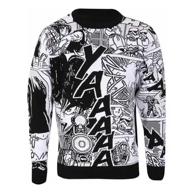 (S, Black/White) Star Wars Unisex Adult Manga Knitted Jumper