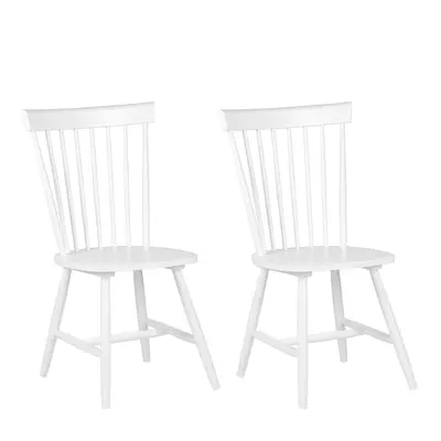 Set of Dining Chairs BURGES Wood White