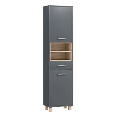 HOMCOM Bathroom Storage Unit with Open Shelves and Drawer