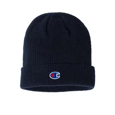 Champion Ribbed Knit Cuffed Beanie - Navy One Size