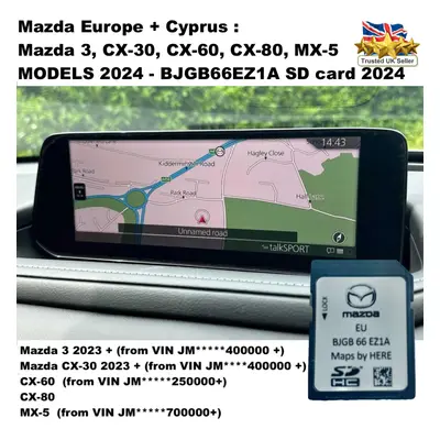 Mazda 3, CX30, CX60, MX5, MODEL LATEST MAP SD CARD MAP BJGB66EZ1A