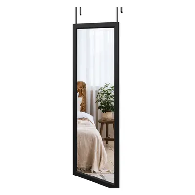 (Black) Over Door Mirror Full Length x 45cm