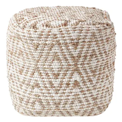 (40 x x cm) Sierra Natural Diamond Pattern Hemp Bean Filled Pouffe