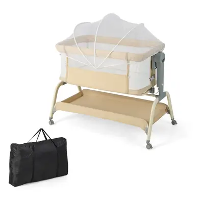 Baby Bassinet with Net Infant Bedside Sleeper w / Adjustable Heights