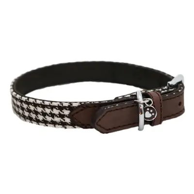 Wag N Walk Designer Collar Houndstooth Brown 12-16''