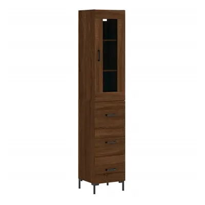 (brown oak) vidaXL Highboard Sideboard Tall Storage Cabinet Side Cabinet Engineered Wood