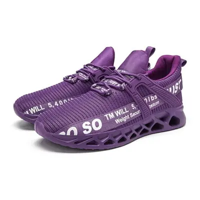 (Purple, UK 9=EUR 43) MENS SHOCK ABSORBING RUNNING TRAINERS CASUAL LACE GYM WALKING SPORTS SHOES