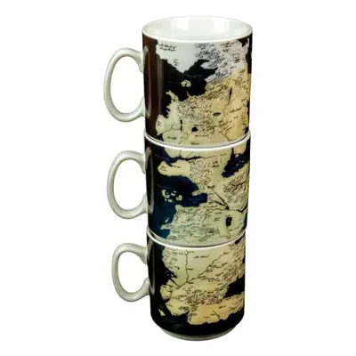 Game of Thrones Stacked Westeros Map Mug Set