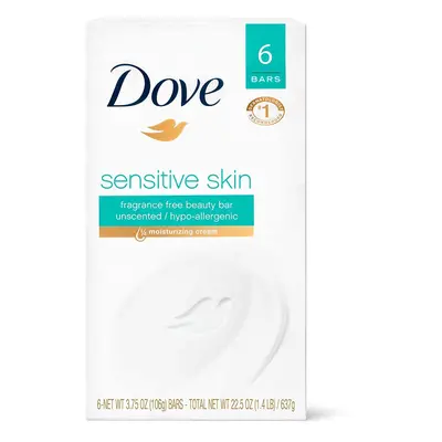 Dove Bath Bars Sensitive Skin Unscented oz (113 g) bars [24 oz (1.5 lb) g] (Packaging may vary)