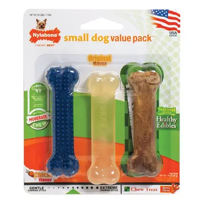 Nylabone Flexi Chew Small Bones for Dogs up to Pounds Variety Pack