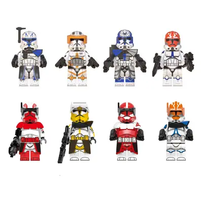 (Style D 8pcs) Star Wars Clone Trooper Cody Rex Commander Fit Lego Minifigures