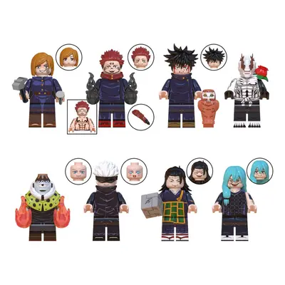 8pcs Anime spell comeback series Minifigures Fit Lego